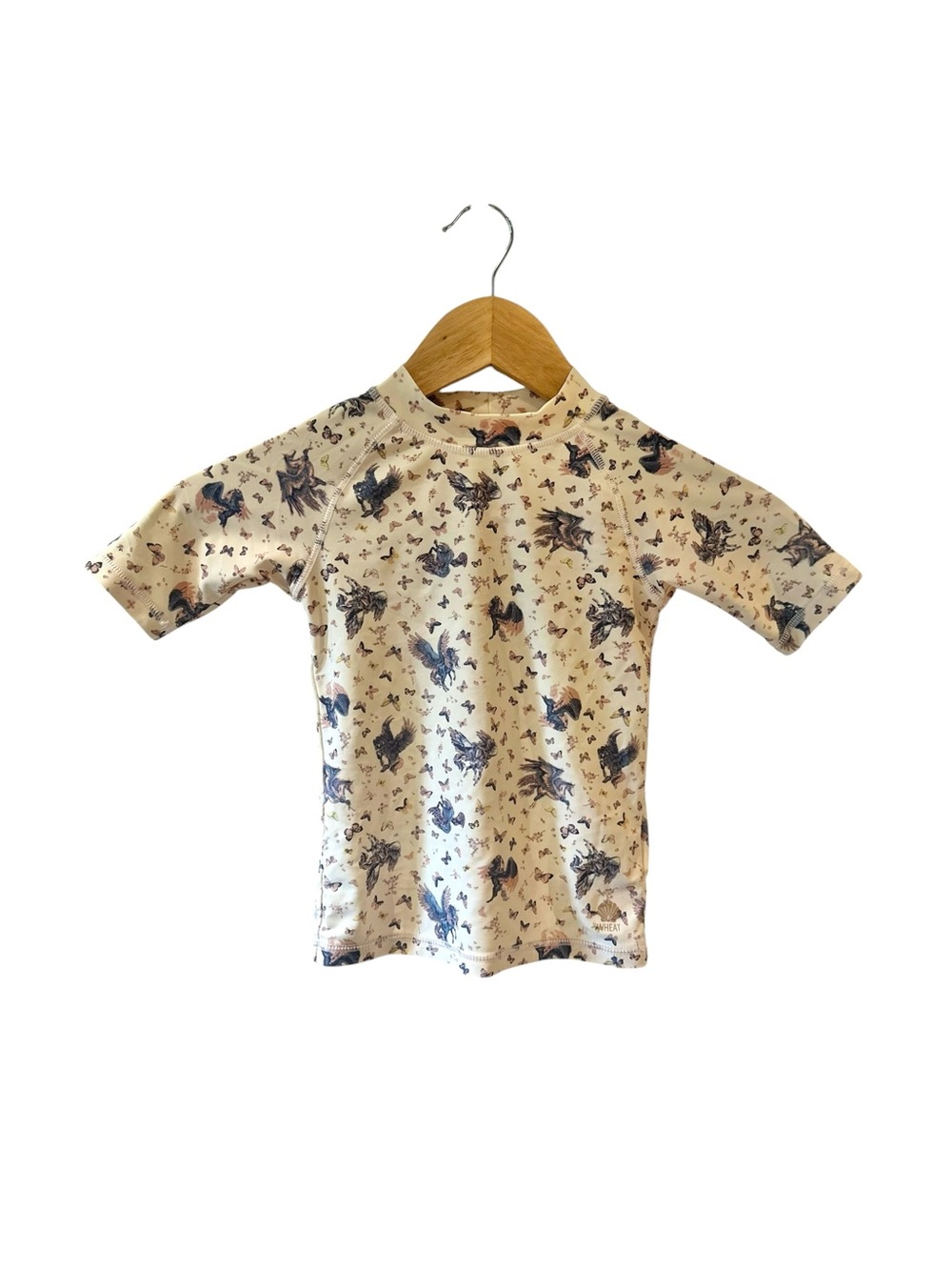 Wheat Swim Top RashGuard Butterflies Unicorns Size 3‎